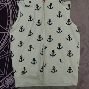 Primp Anchor Nautical L Size Zip Hoodie Vest